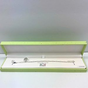 MÍA FIORE, HEART BRACELET, ITALIAN STERLING SILVER, 7.5 INCHS WOMEN’S BRACELET